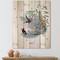 Designart - Vintage Hummingbird On A Branch - Traditional Print on Natural Pine Wood